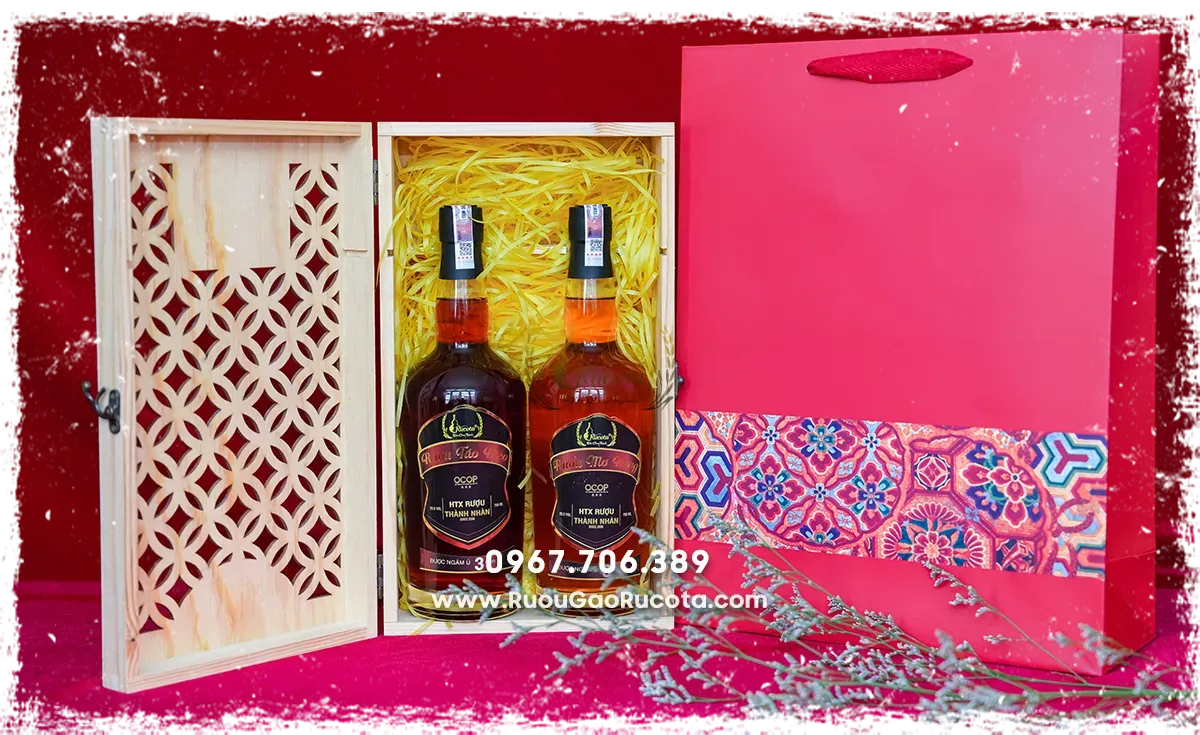 Set rượu táo mèo – mơ rừng cho Tết thêm tưng bừng